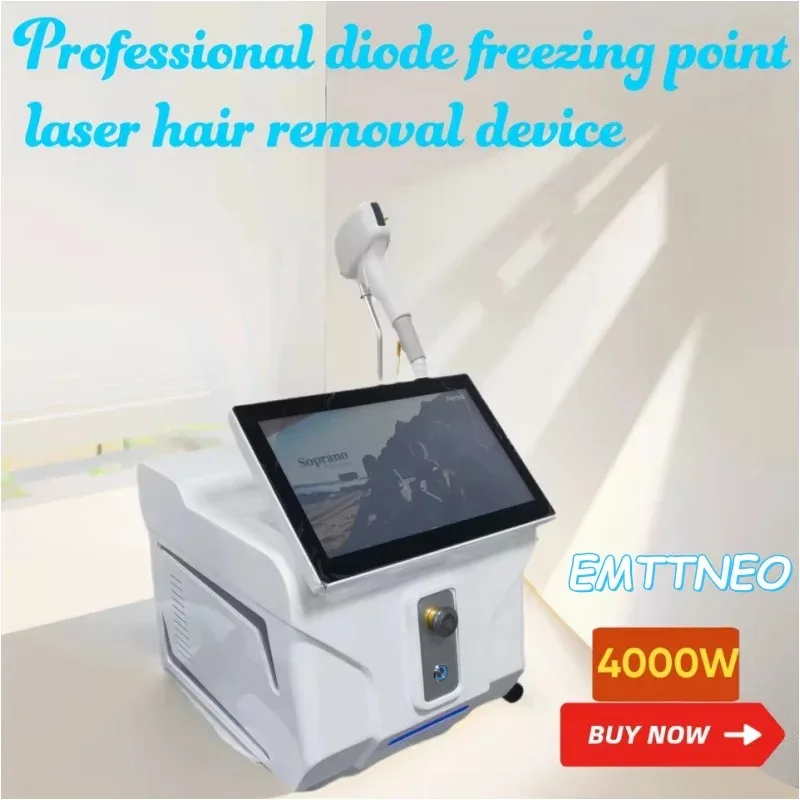 

4000 Вт 4 волны 2025 Сопрано Диод Лед Титан 808 нм Лазерный аппарат для профессионального удаления волос 808 нм Александрит