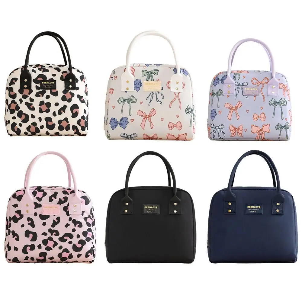 

New Fashion Prints Lunch Box Bag Large Capacity Lightweight Insulated Tote Bag Portable with Zipper Outdoor Picnic Bag