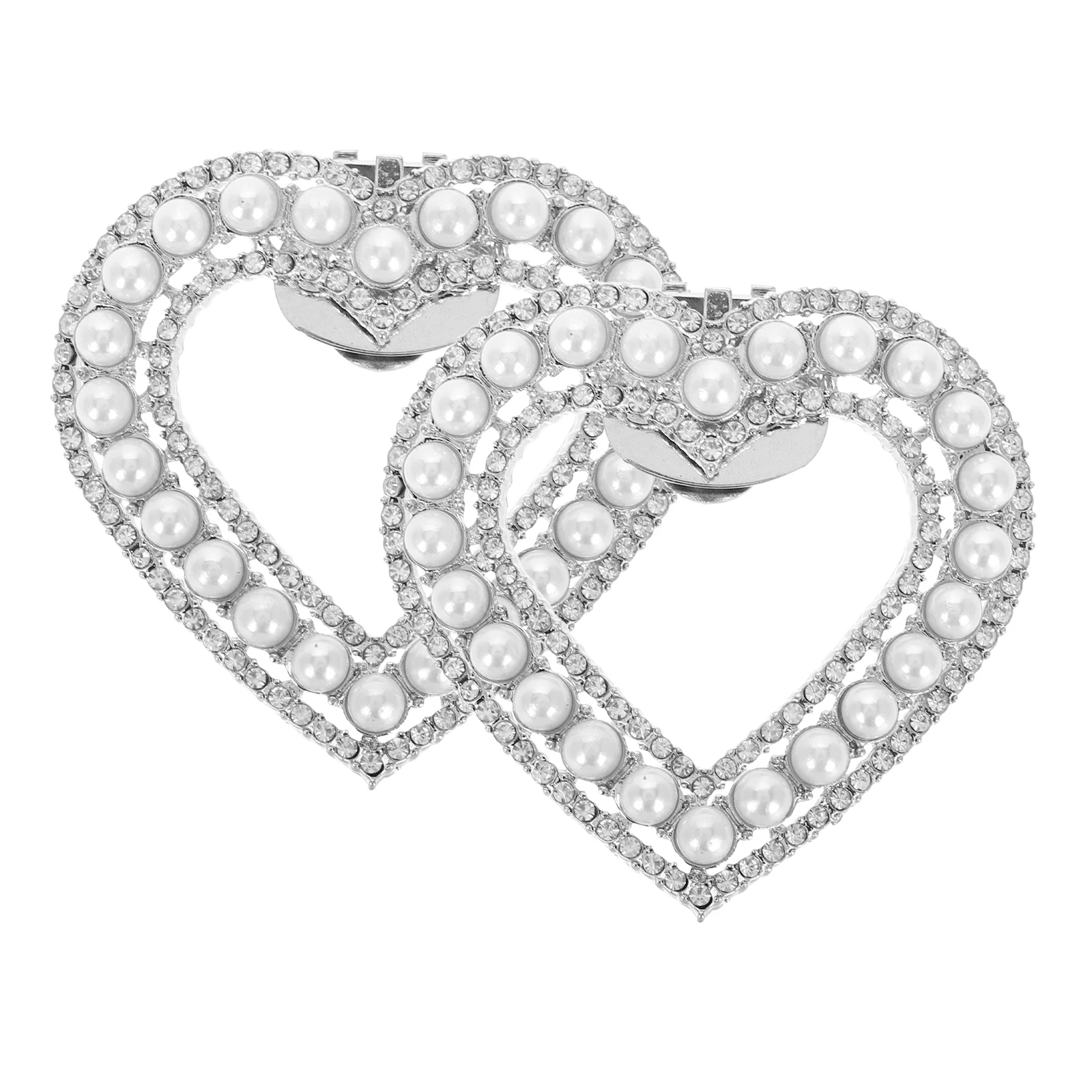 

Detachable Heart Shaped Rhinestone Pearl Shoe Clips for High Heels Black Round Decorative Accessories Women Shoes Shoe Buckles
