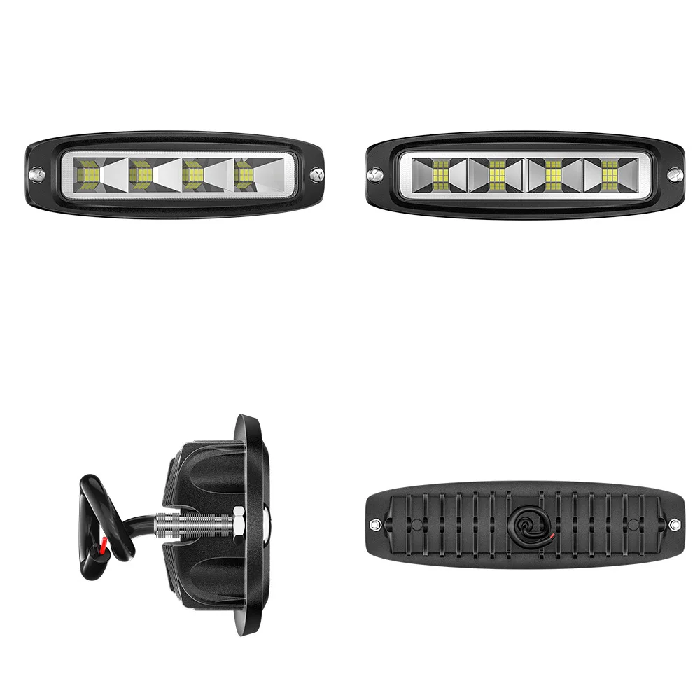 Automobile LED work light Embedded one-shaped work light 4-hole led off-road vehicle spotlight auxiliary light maintenance light