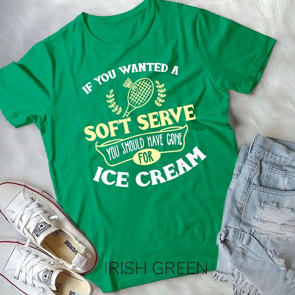 Badminton Shirt Joke Soft Serve Quote Badminton Player Gift Unisex T-shirt