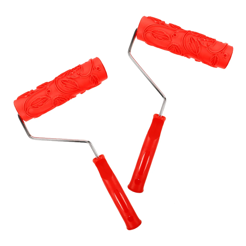 

2Pcs 7Inch Rubber Grain Paint Paint Roller Wall Decoration Roller Embossing Texture Wall Decor Concrete Drywall Brush DIY Tool