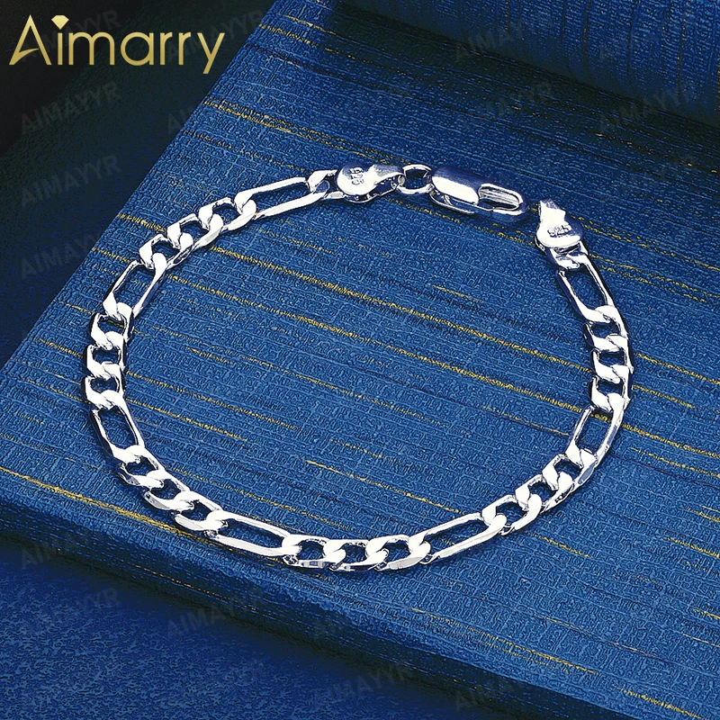925 Sterling Silver 6mm Smooth Flat Loop Bracelet for Men and Women High-quality Fashion Jewelry for Parties and Banquets