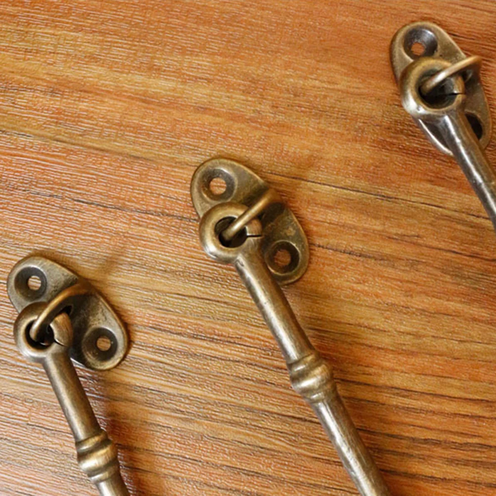 

12cm Vintage Retro Brass Cabin Hook Finish Smooth Surface Durable Easy Install for Cabinet Door Windows