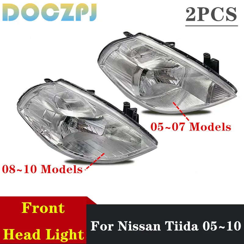 2PCS Left and Right Car Front Bumper Driving Lights Halogen Head Lamp For Nissan Tiida 2005 2006 2007 2008 2009 2010