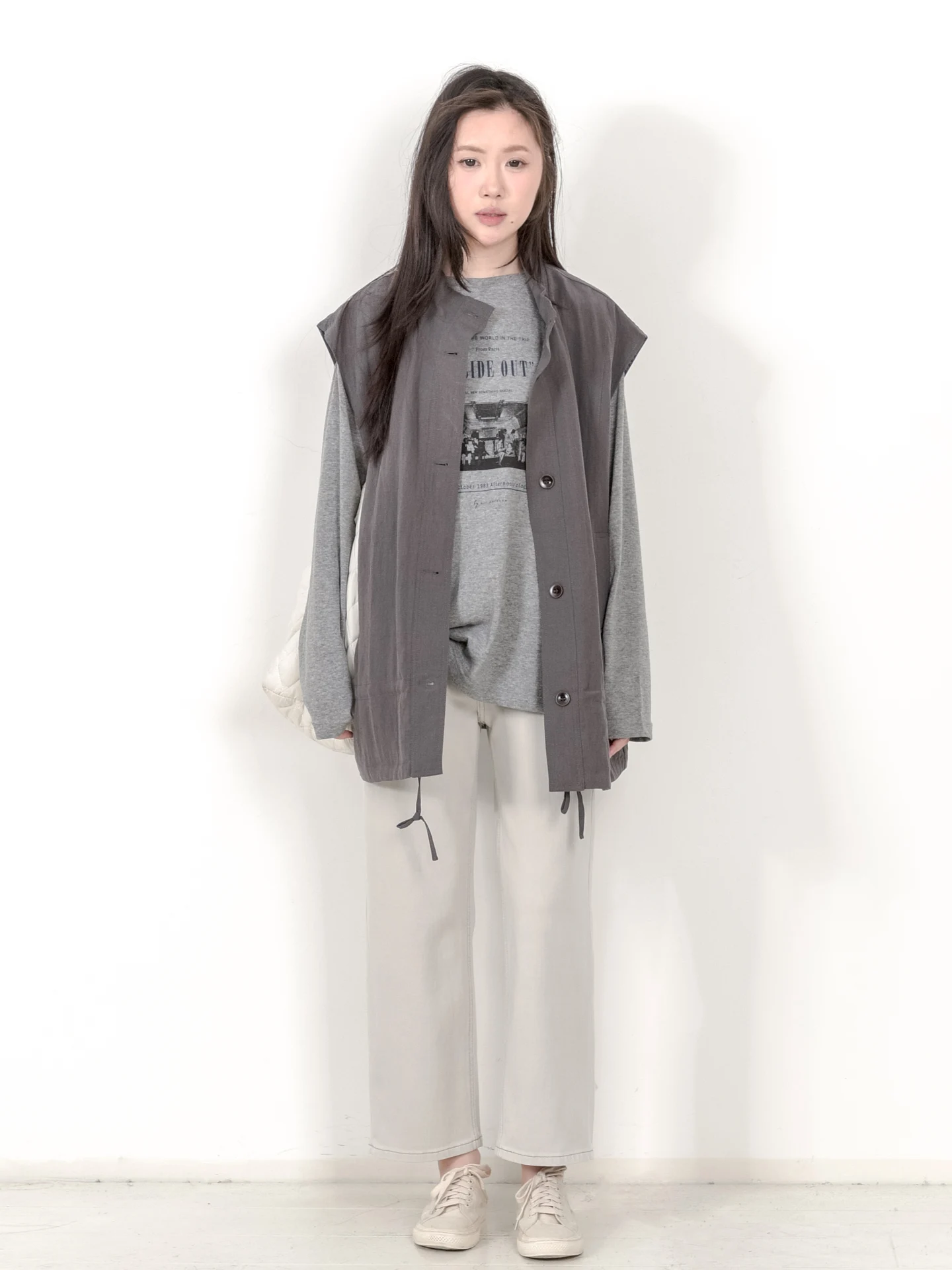 

Весенний винтажный легкий кардиган свободного кроя, однотонный женский жилет-жакет с круглым вырезом на одной пуговице, дышащий