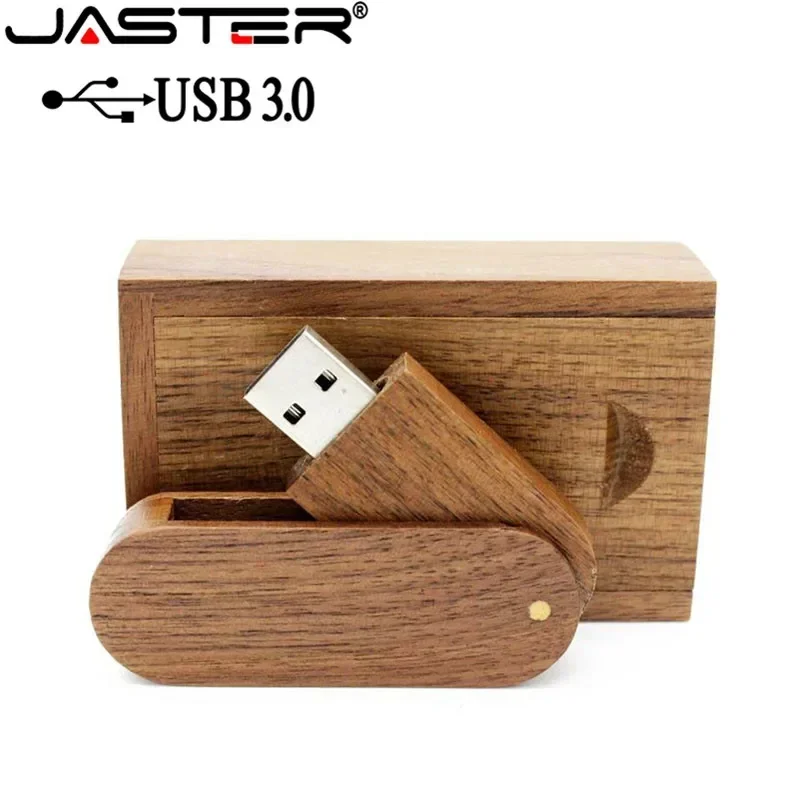 JASTER Wooden 3.0 Flash Drive 64GB 32GB 16GB 8GB Free Custom Logo High Speed Pen Drive with Box Memory Stick Wedding Gift U Disk