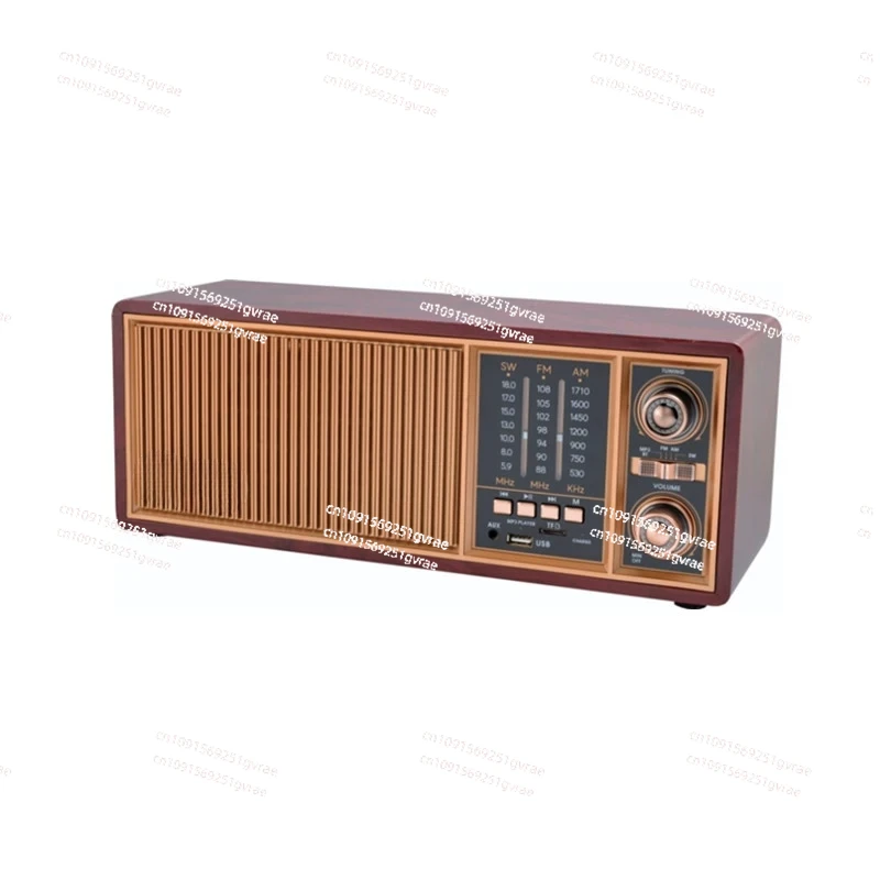 Retro and Nostalgic Desktop Radio FM Medium Wave Short Wave Bluetooth Speaker Card Audio Wood Grain New Model