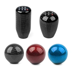 5/6 Speed Carbon Fiber Style Gear Shift Knob JDM Universal Shape Manual Transmission Shifter Lever Knob 8MM 10MM 12MM