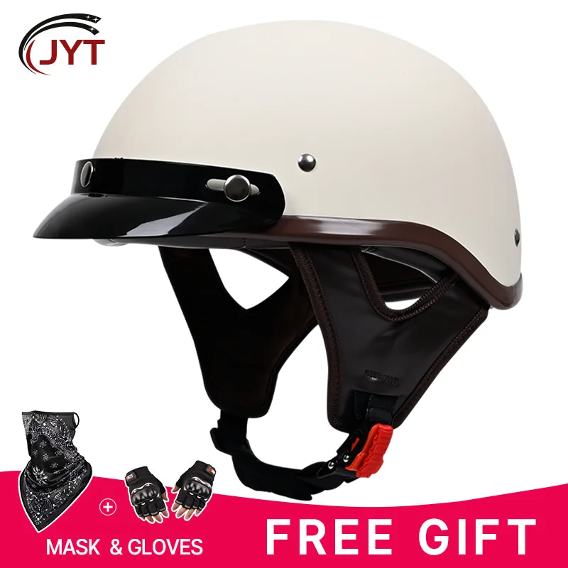 

Мужской полушлем для Cruiser Scooter Chopper, черные мотоциклетные шлемы, немецкая ретро-шлем с открытым лицом, кепка для мопеда унисекс