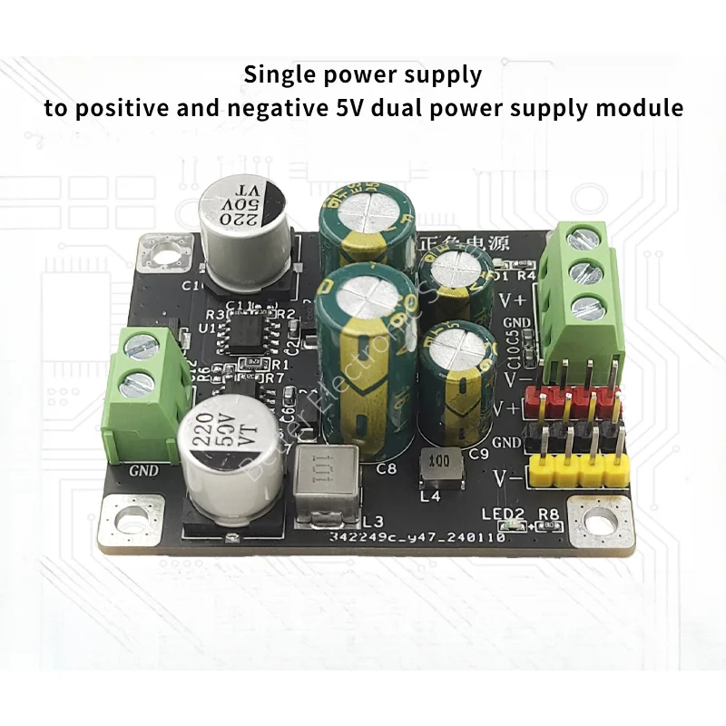 แหล่งจ่ายไฟเดี่ยวไปยังโมดูลจ่ายไฟคู่ 5V ทั้งบวกและลบ, กระแสไฟขาออก 500mA ที่มีการแอลอิปเปิลต่ำเป็นพิเศษ