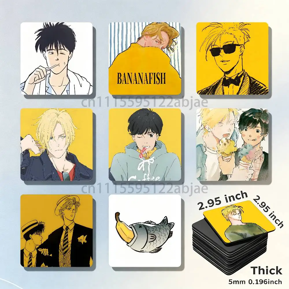 B-Banana fish New PVC Fridge Magnet for Cartoon Refrigerator Decor For Child Magnetic Toy