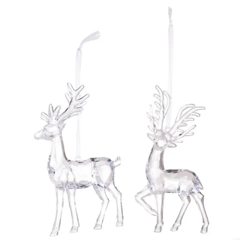 

3PCS Crystal Reindeer Ornament Holiday Decoration Shatterproof Hanging Elk Charm 6XDA