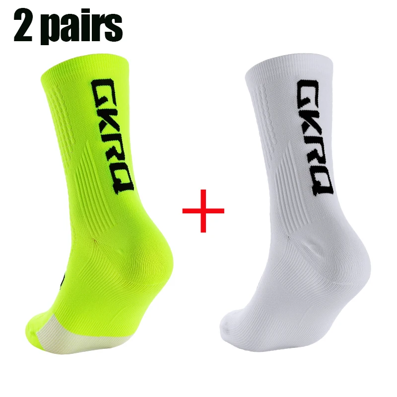 2pairs GKRQ Neue Radfahren Socken Fahrrad Krankenschwester Kompression Rennrad Laufen Mtb Kniehohe Weiß Sport Lustige Marke Schwarz – Detail 2