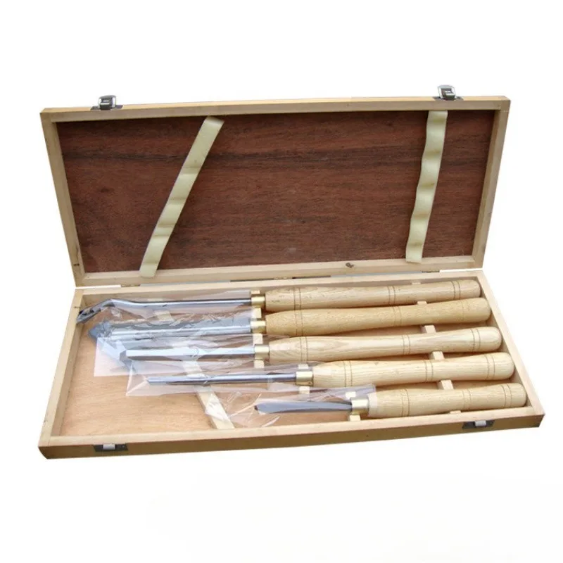 5-Piece wooden box high-speed steel cart wooden knife, front steel knife, white steel woodworking turning knife
