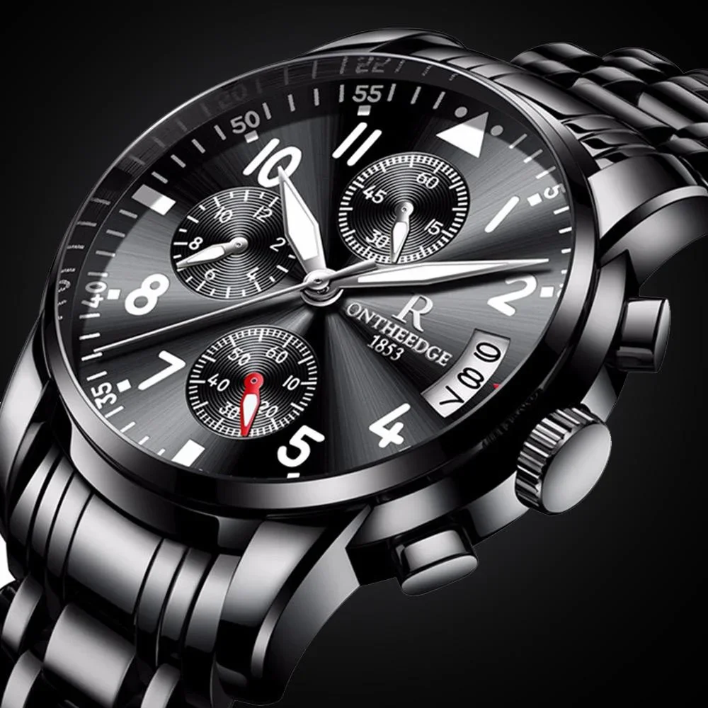 Women Quartz Watch Stainless Steel Chronograph Calendar Waterproof Business Casual 316L Steel Luminous Dial Japanese Movement