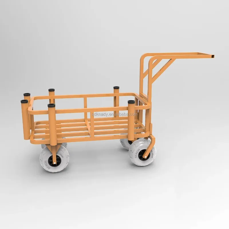 

Aluminum Foldable Fishing Cart Balloon Wheels 100KG Load Capacity Beach Trolley Wagon Platform Roll Container Cargo Hand Cart