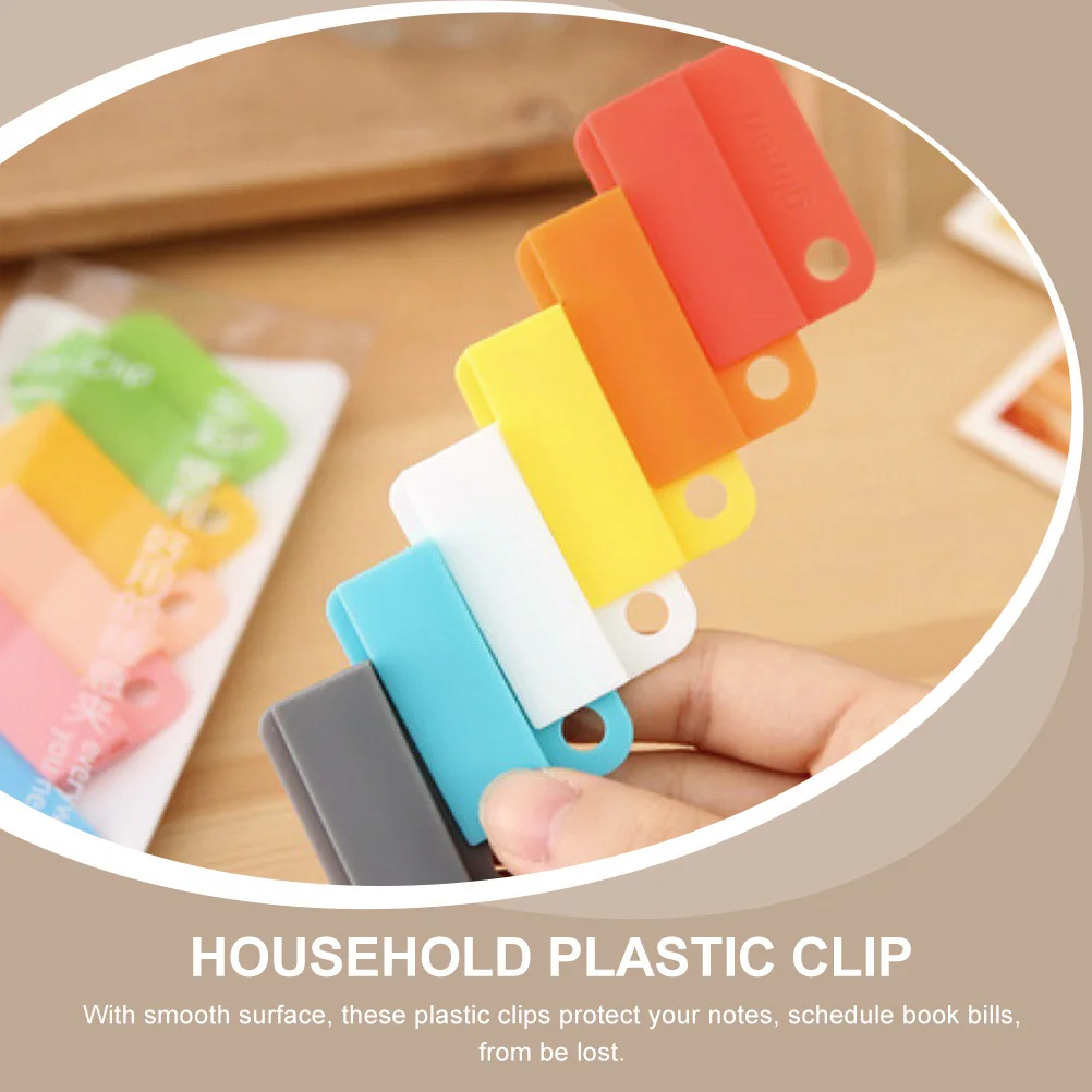 

12Pcs Exquisite Plastic File Sorting Clip Firm Fixation Smooth Surface Office Supply Household Sealing Clip School Accessory