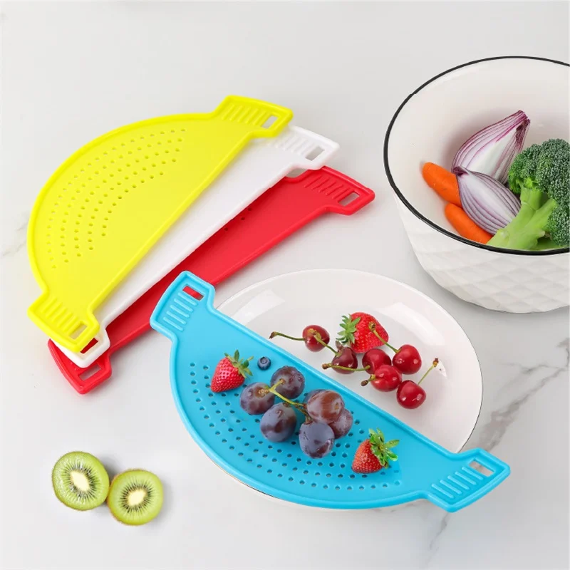 Kitchen Colander Strainer Pan Pot Strainer Plastic Pasta Spaghetti Practical Draining Tool Home Pot Funnel Strainer Pan Drainer