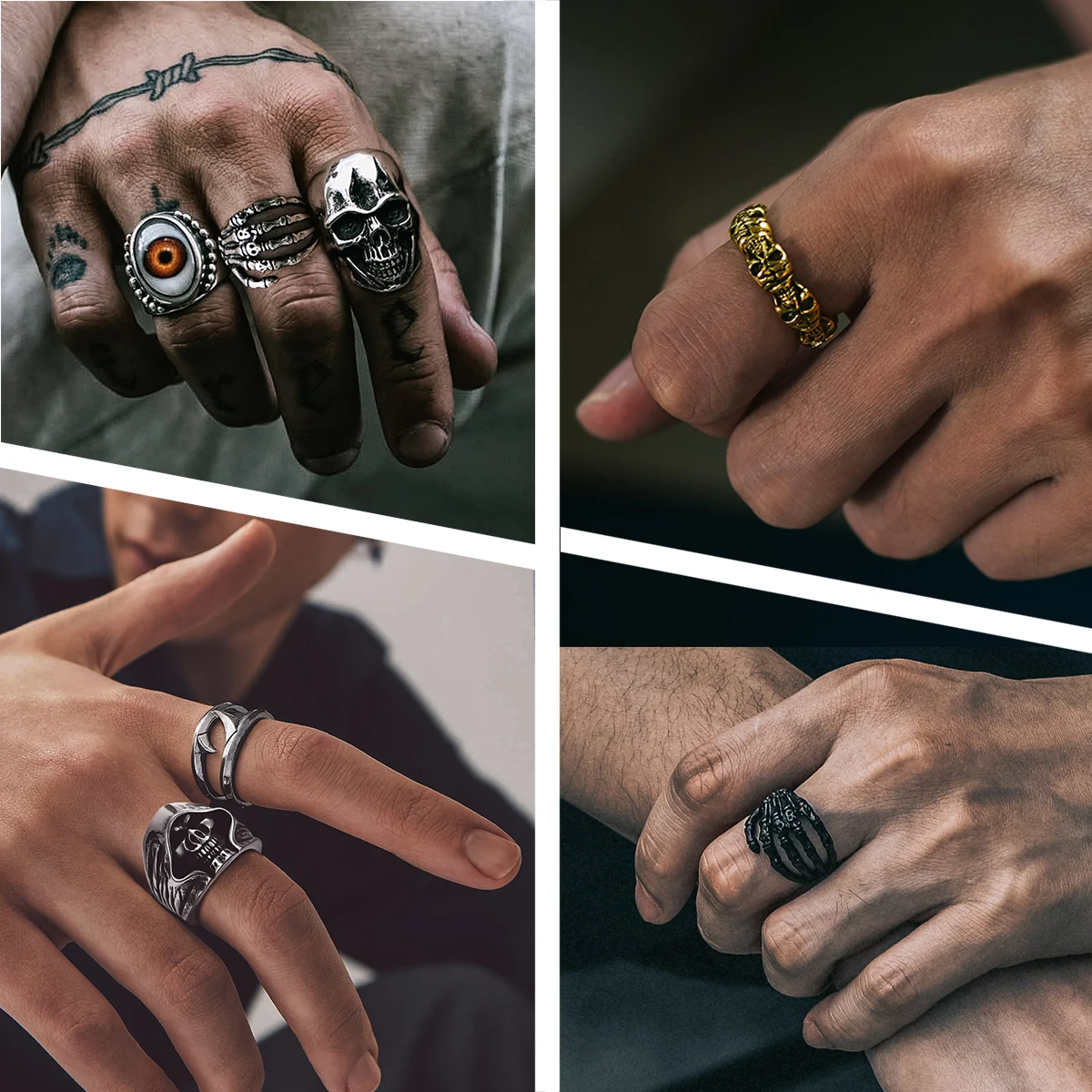 U7 Stainless Steel Skulls Ring - Vintage Fashion Stores review and price