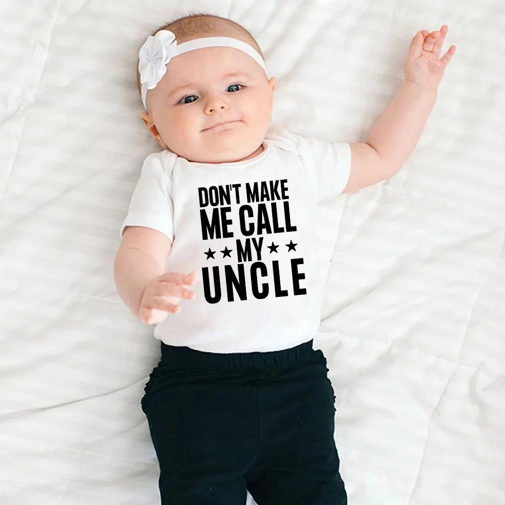 

Don't Make Me Call My Uncle Ropa De Bebe 0-24 Month Newborn Baby Pajamas Summer Home Casual Infant Clothes Onesie Short Sleeve