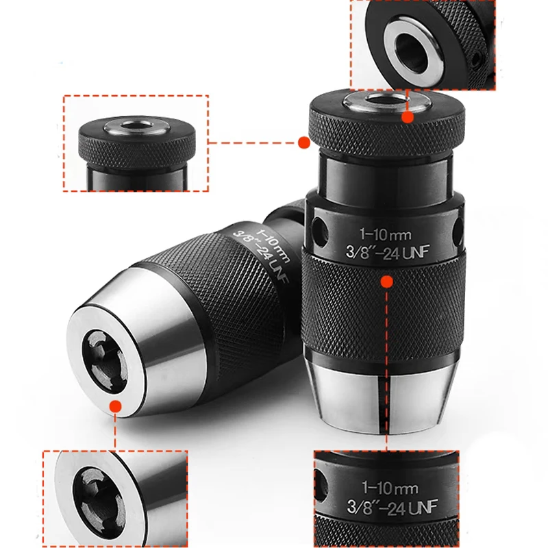 Imagem -03 - Mandril Keyless Auto-aperto para Máquina de Perfuração Mandril de Broca de Rosca Mandril de Pinça 16unf 20unf 24unf 824unf 116 8-16unf