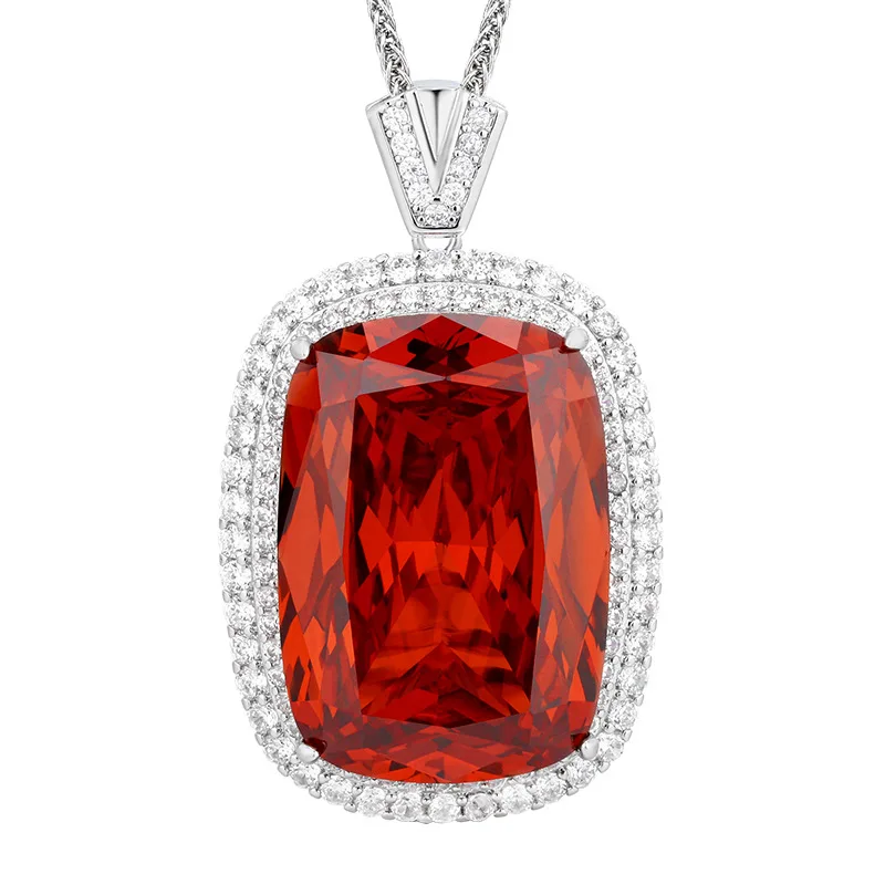 New Gold-Plated Fashion Gemstone Pendant Necklace Main Stone 20*28