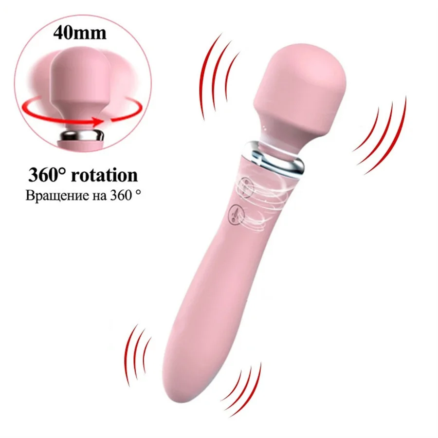 Multi Speed Dual Vibration AV Magic Wand Dildo Vibrator G-Spot Clitoris Vaginal Stimulate Massager Vibrator Sex Toys For Woman