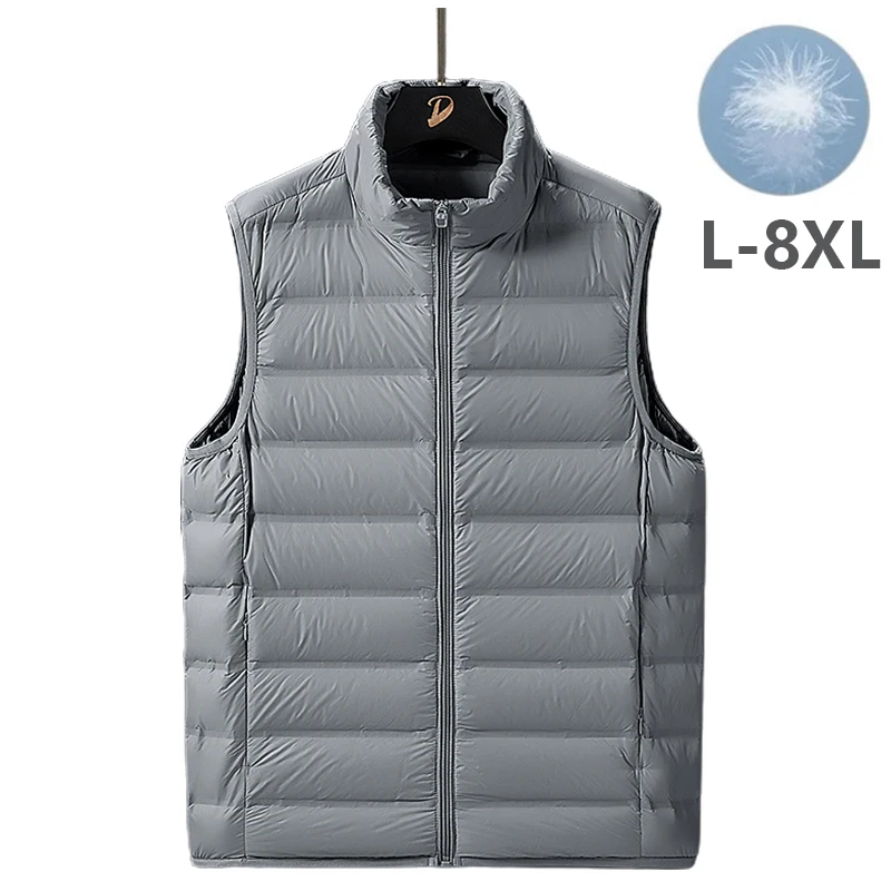 

Новый мужской сверхлегкий пуховик, водонепроницаемый жилет высокого качества, мужской зимний теплый толстый ветрозащитный жилет без рукавов, мужской воротник-стойка