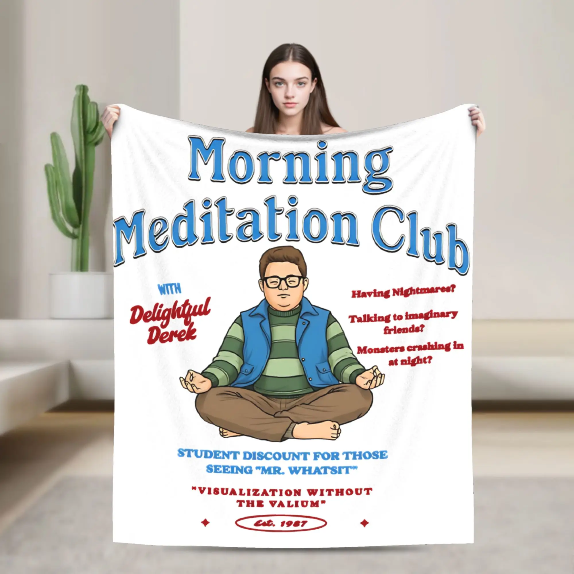 

Delightful Derek Meditation Club Fleece Blanket Awesome Throw Blanket for Home Hotel Sofa 125*100cm Quilt,