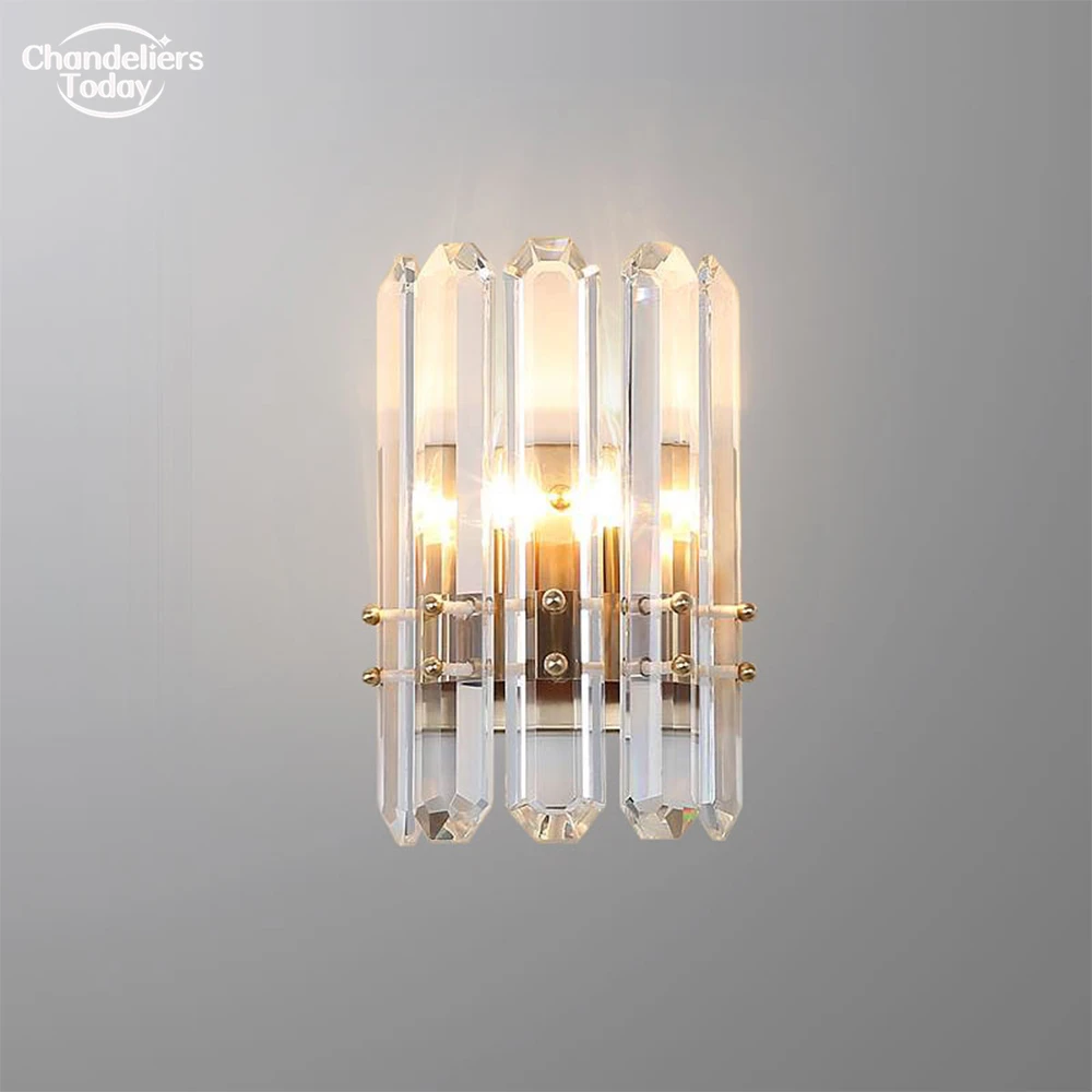 Prism Crystal Wall Lamp for Living Room Modern Bonnington Facted Cristal Wall Sconce Bedroom Corridor Wall Lighting Fixture