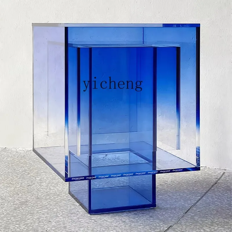 D17 Acrylic Coffee Table Blue Gradual Change Modern Living Room Sofa Side Several Real Estate Villa Creative Tea Table