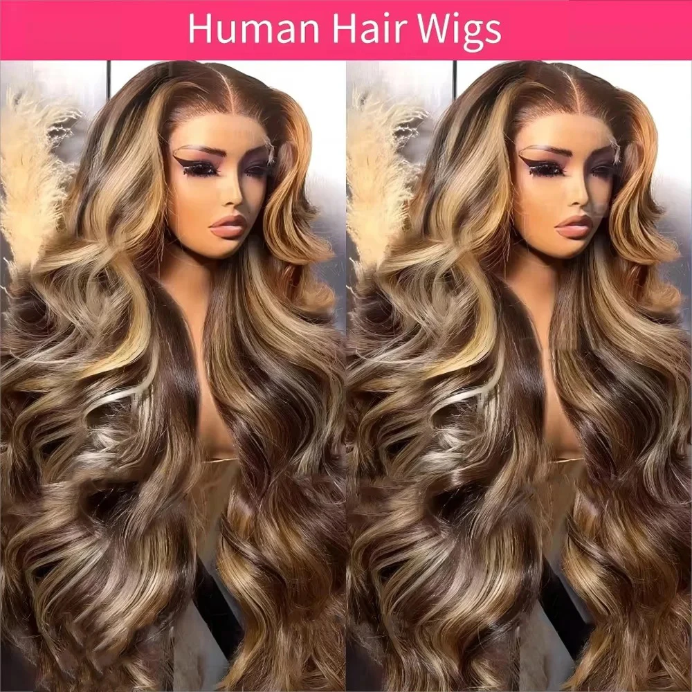 

Парик P4/27 с мелированием, из натуральных волос, 13X4 HD кружевной фронтальный парик, P4/27 парик из натуральных волос с эффектом Body Wave, бразильские волосы, парик с кружевной передней частью