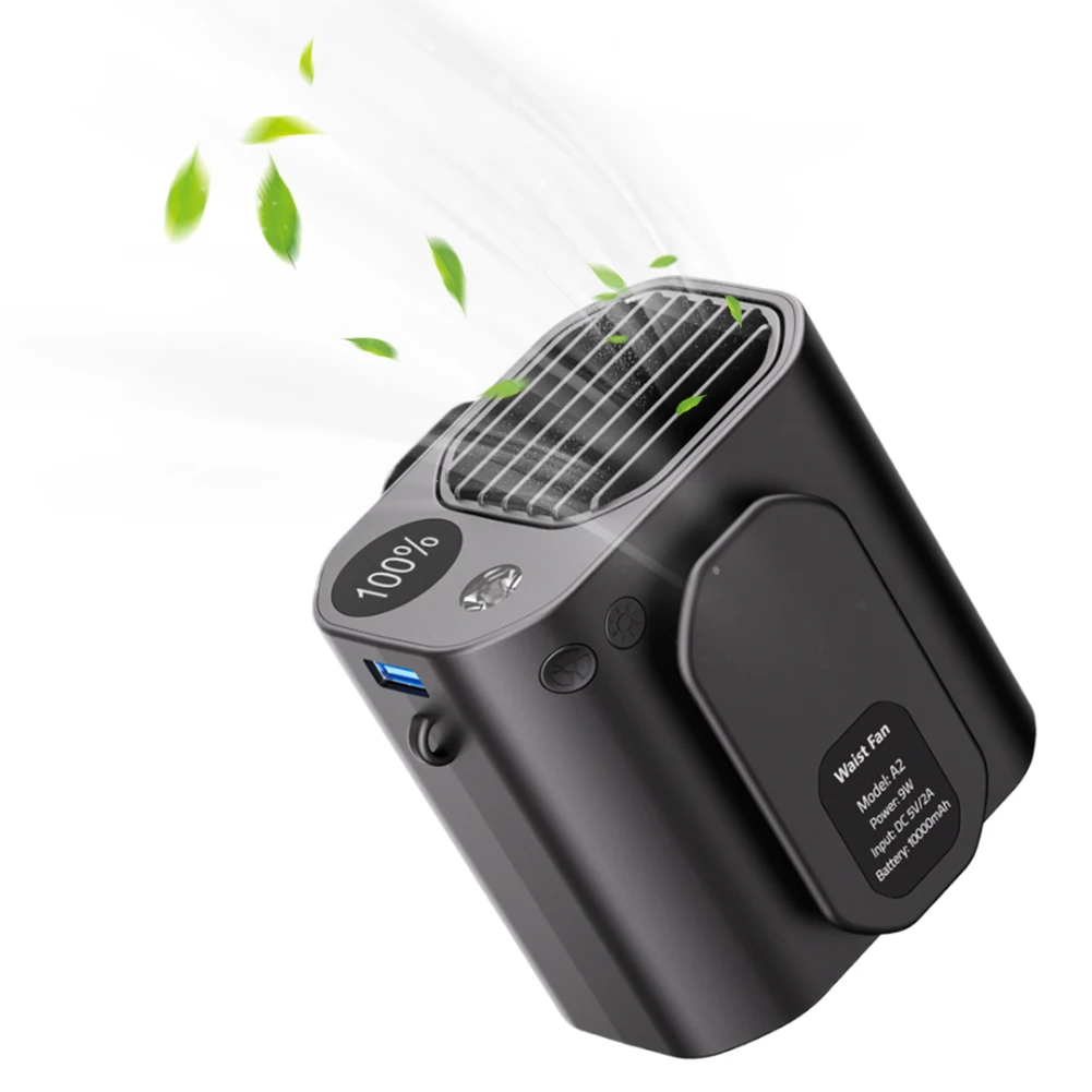 

Вентилятор на пояс, персональный подвесной вентилятор, многофункциональный портативный вентилятор на пояс, мини-вентилятор на шею для активного отдыха, садоводства, туризма