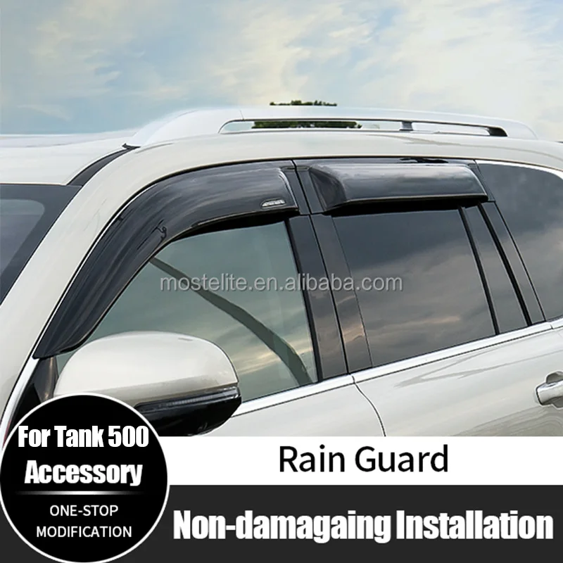 

For GWM Tank 500 ABS Thickened Door Side Sunroof Window Deflectors Visor Rain Guard Car Accessories