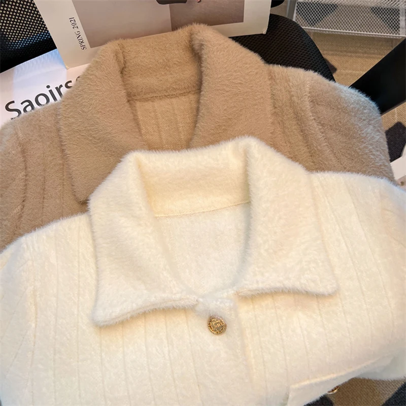 ขนแกะแอปริคอทของผู้หญิงประกบ ​ ​ แจ็คเก็ตผ้าฝ้ายปกแฟชั่นStreetwearเกาหลีสไตล์วิทยาลัยฤดูหนาวใหม่Warm Bread Jacket