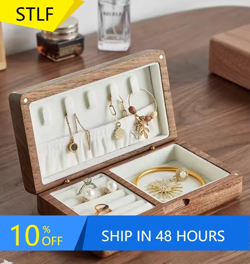 XMSJ Unique Logo Color Printing Handmade Classic Elegant Luxury Multifunctional Vintage Organizer Storage Display Jewelry Case E