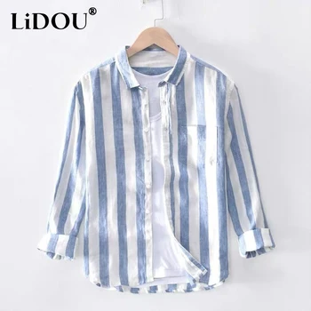 2023 ربيع الخريف جديد بدوره إلى أسفل طوق طويلة الأكمام زر سترة رجل شارع العليا عادية رقيقة نمط جيوب كل مباراة قميص