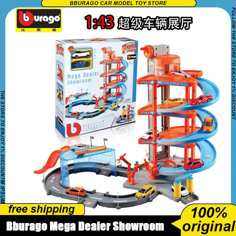 

Bburago 1:43 Mega Dealer Showroom Race Track Car Ramp Toy Educational Gliding Rail Puzzle Set For Kids Boys Birthday Gifts Toys