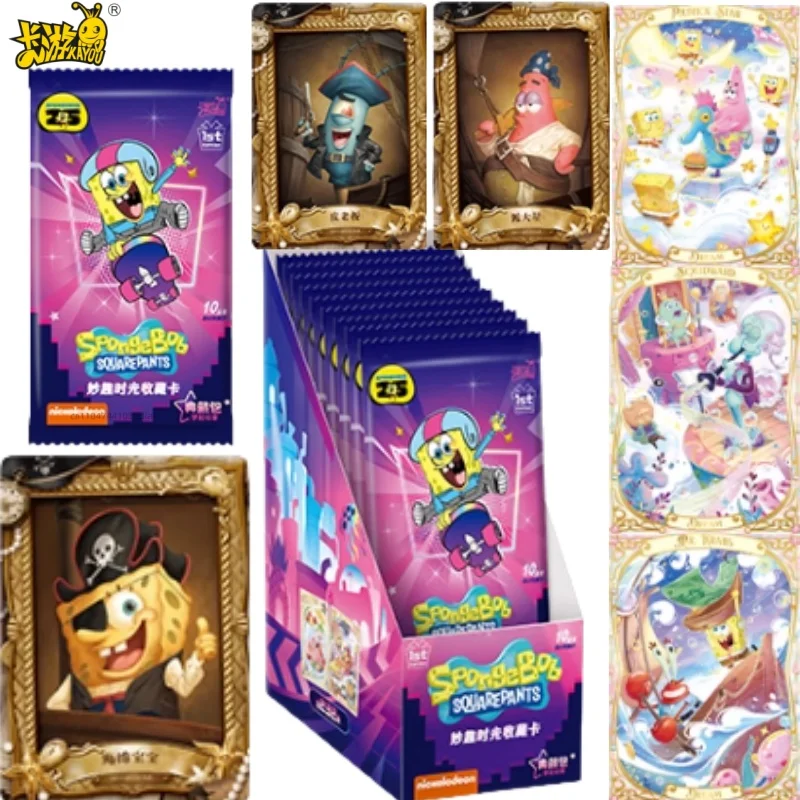 KAYOU Genuine SpongeBob SquarePants Card Collection Fun Time Edition Collectible Cards Anime Peripheral Children’s Holiday Gift