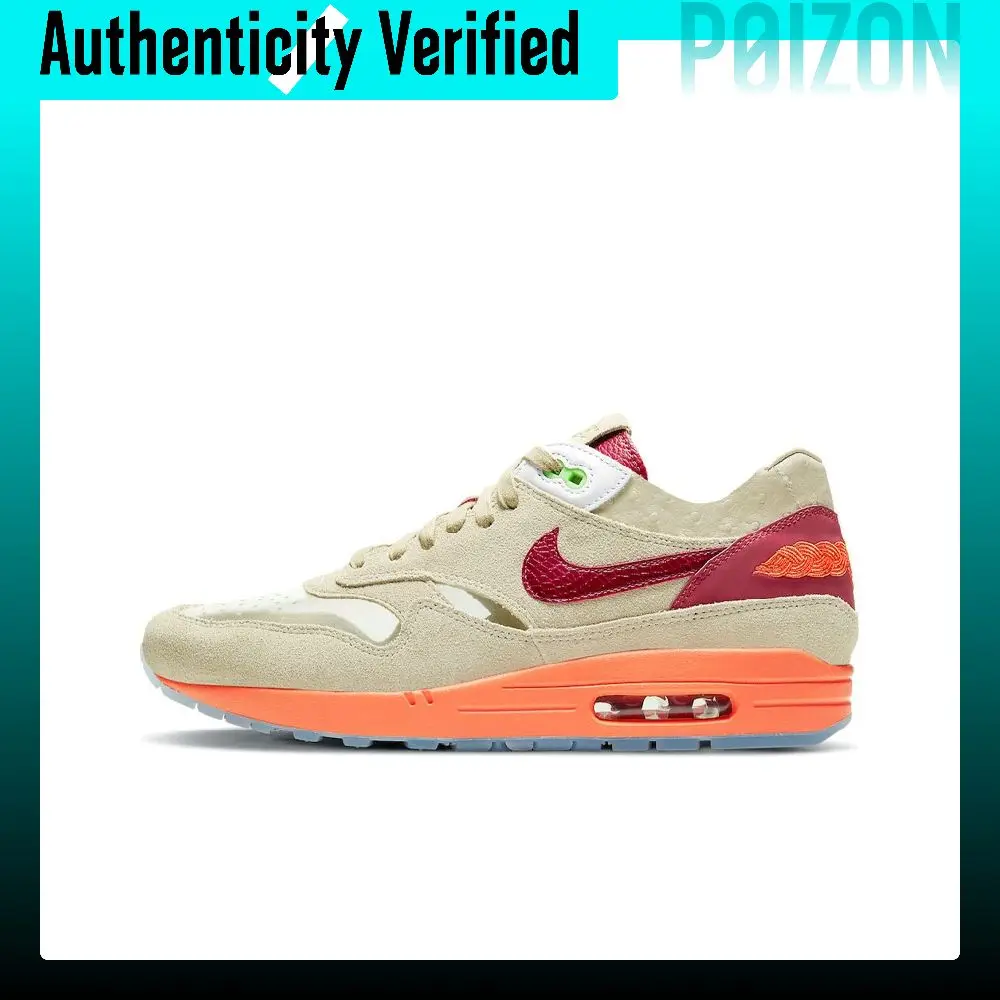 CLOT X Nike Air Max 1 Running Shoes Unisex Low-top Green/Red/Orange DD1870-100