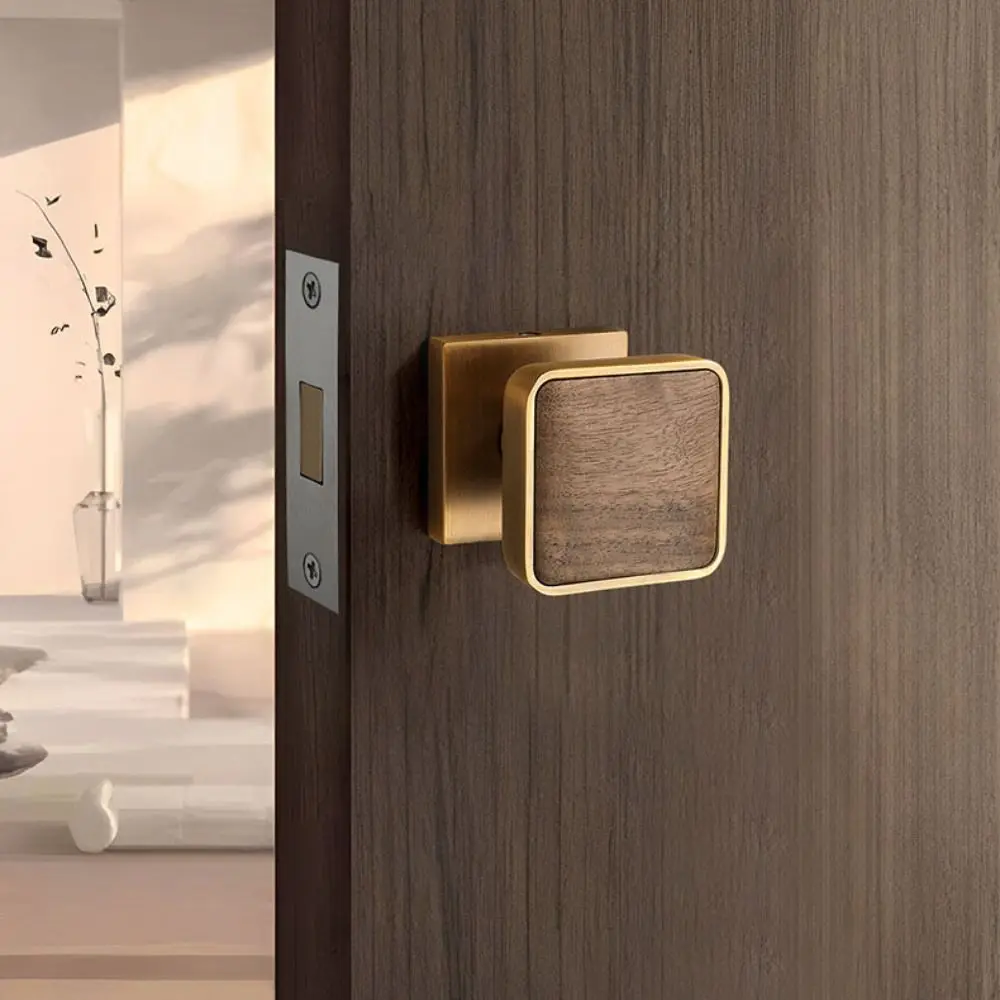 

Walnut Wood Invisible Door Lock Single Side Wall Mount Single-tongue Lock Flush Mount Invisible Hidden Door Lock Home Furniture