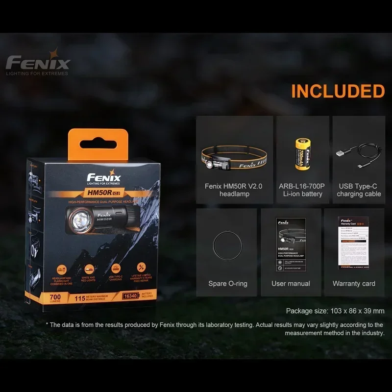 Fenix HM50R V2.0 lampada frontale multiuso ricaricabile da 700 lumen con faro leggero a batteria