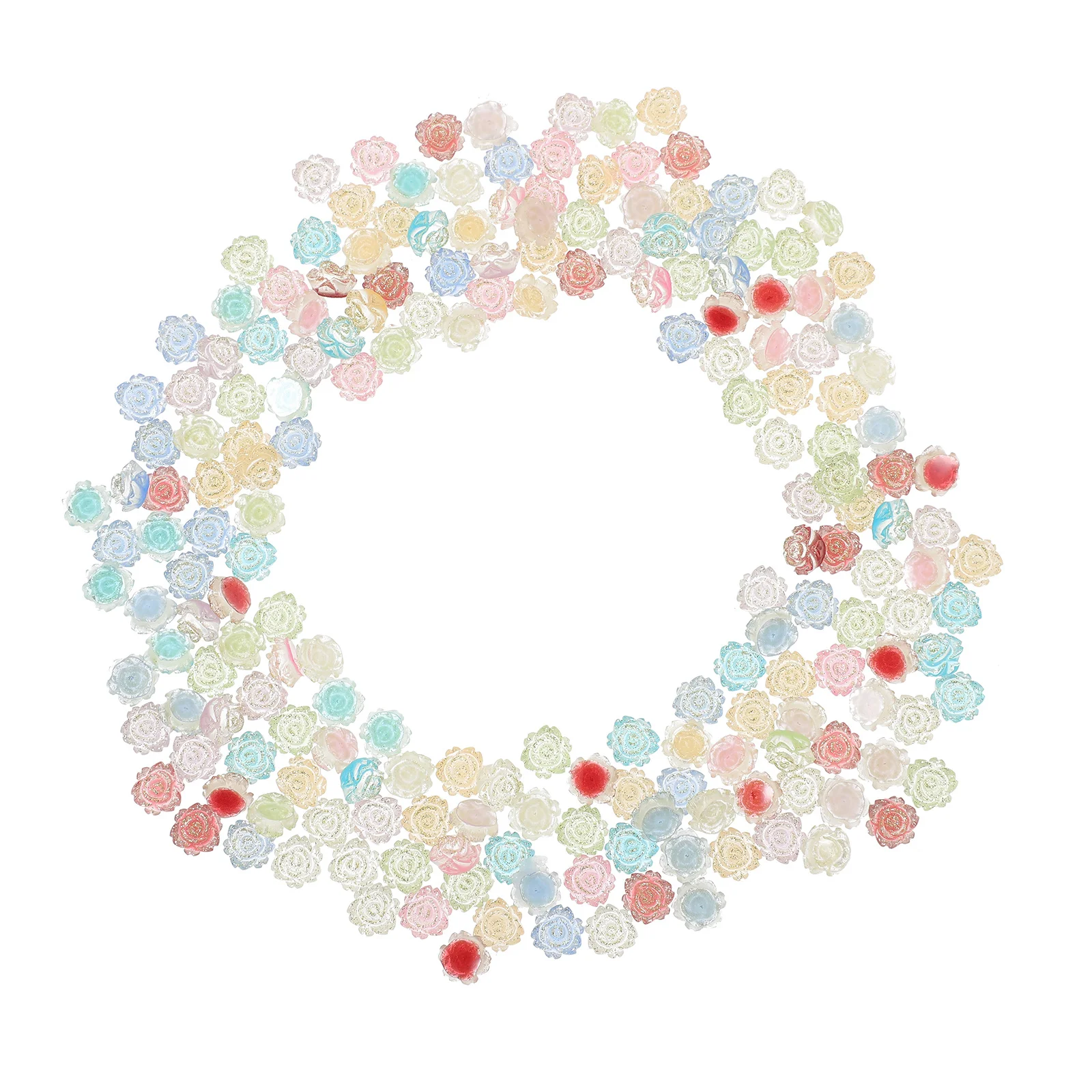 

200Pcs Nail Art Charms Resin Flower Decorations DIY Accessories for Home Professional Use Mini Roses for Crafts