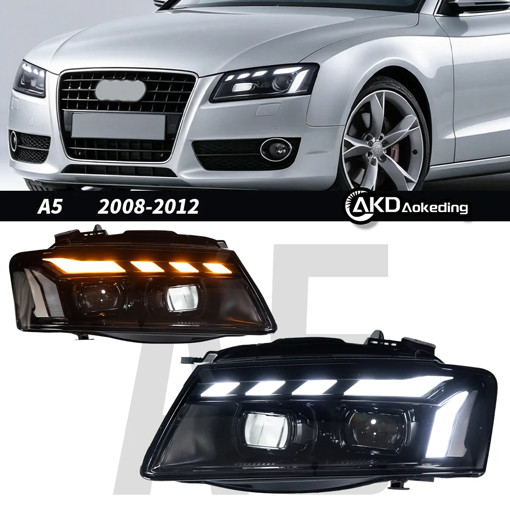 Auto Parts Headlights For Audi A5 A5L 2008-2012 RS5 latest Styling LED Daytime Lights Dual Projector Car Accesorios Modified