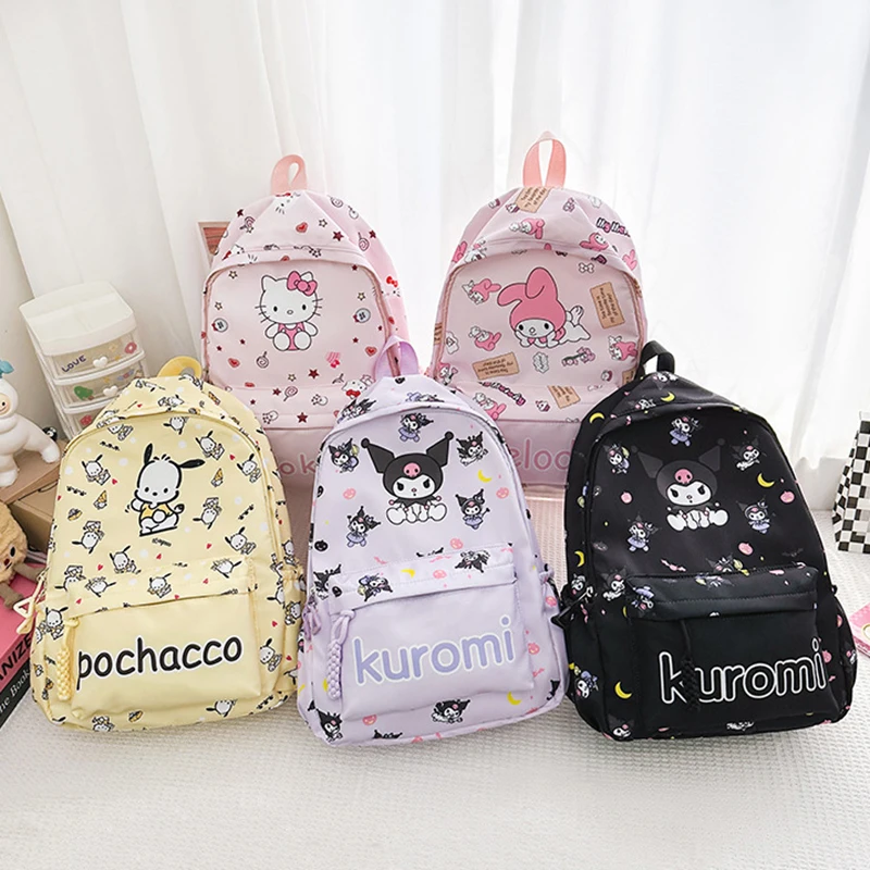 Cartoon Hello Kitty Sanrio Backpack Cinnamoroll Cute Daypack Cute Anime Schoolbag Bag For Girls Casual Travel Commute Knapsack