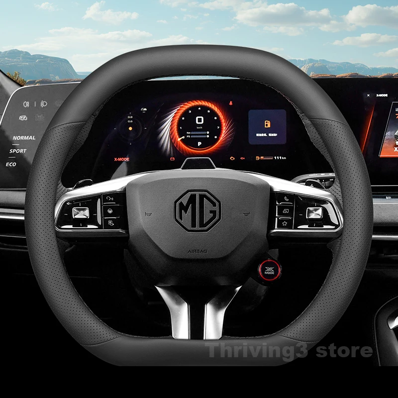 

Leather Car Steering Wheel Cover For ALL NEW MG7 MG 4 xpower ZS Hybrid MG4 EV HS 2024 2025 Auto Steering Wheel Accessories