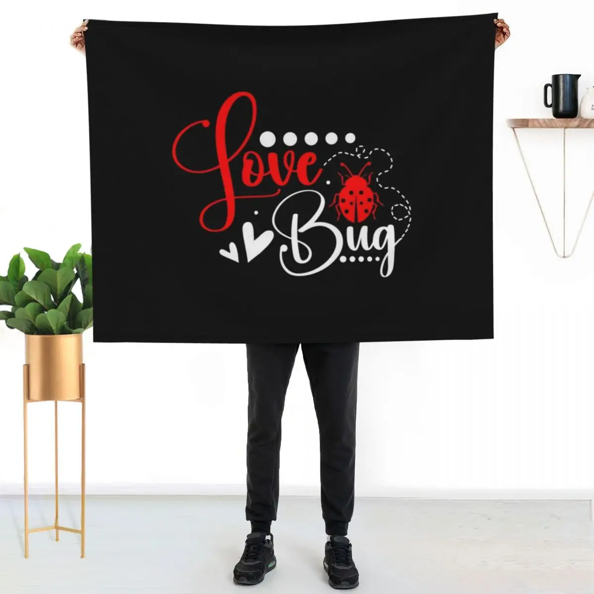 

Love Bug Funny Valentines Day Kids Valentine Bug Lover Throw Blanket All Season Soft Lightweight Blanket for Home