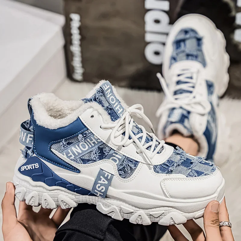 

New Waterproof Hiking Shoes Men Winter Outdoor Sneakers for Men Snow Boots Plush Mountain Snowboots Outdoor Tourism Jogging Shoe