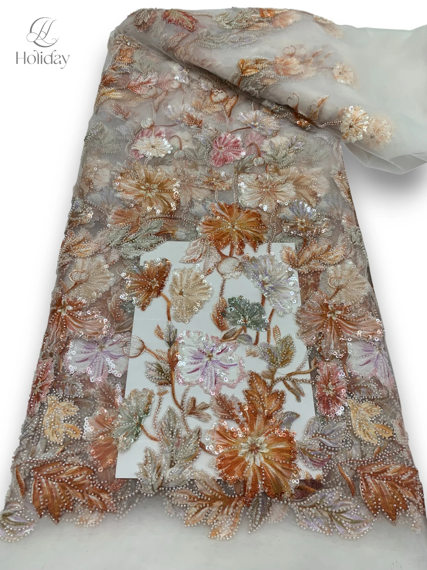 Venda quente tecido bordado de lantejoulas padrão floral brilho pano para vestido de noite diy material tecido de renda